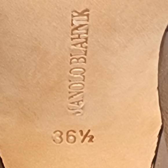 Manolo Blahnik Taupe Leather Booties Size 36.5 - Picture 3 of 10